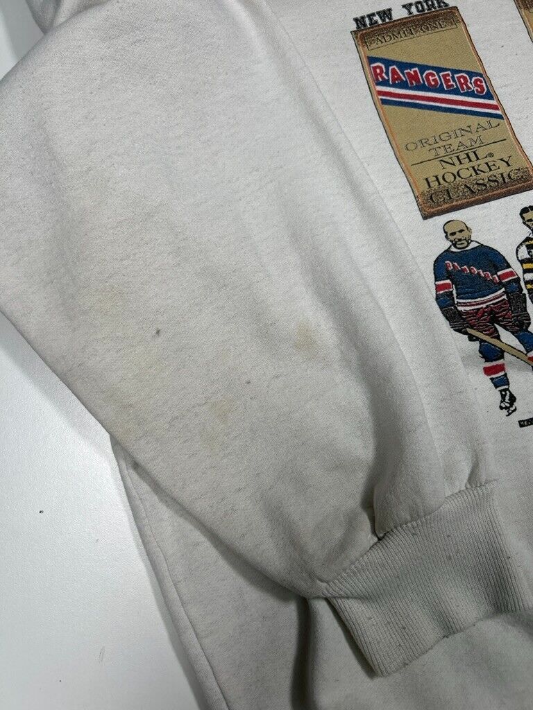 Vintage 1991 NHL 75th Anniversary Original 6 Hockey Graphic Sweatshirt Size XL