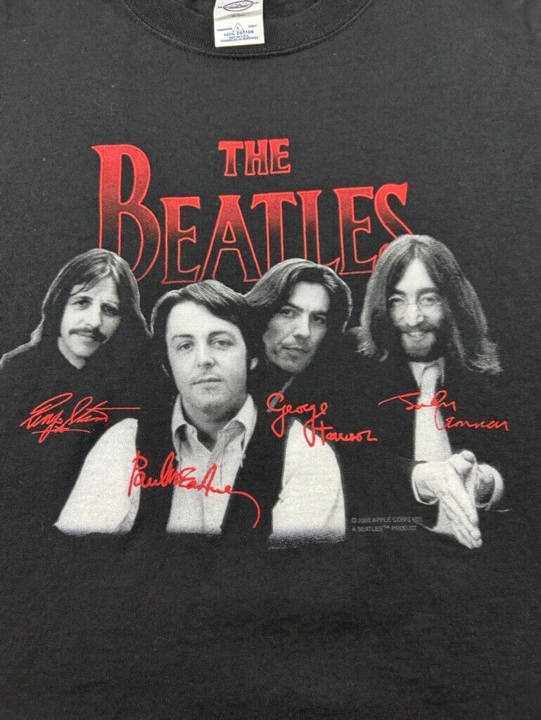 Vintage 2003 The Beatles Group Photo Rock Music Graphic T-Shirt Size Large