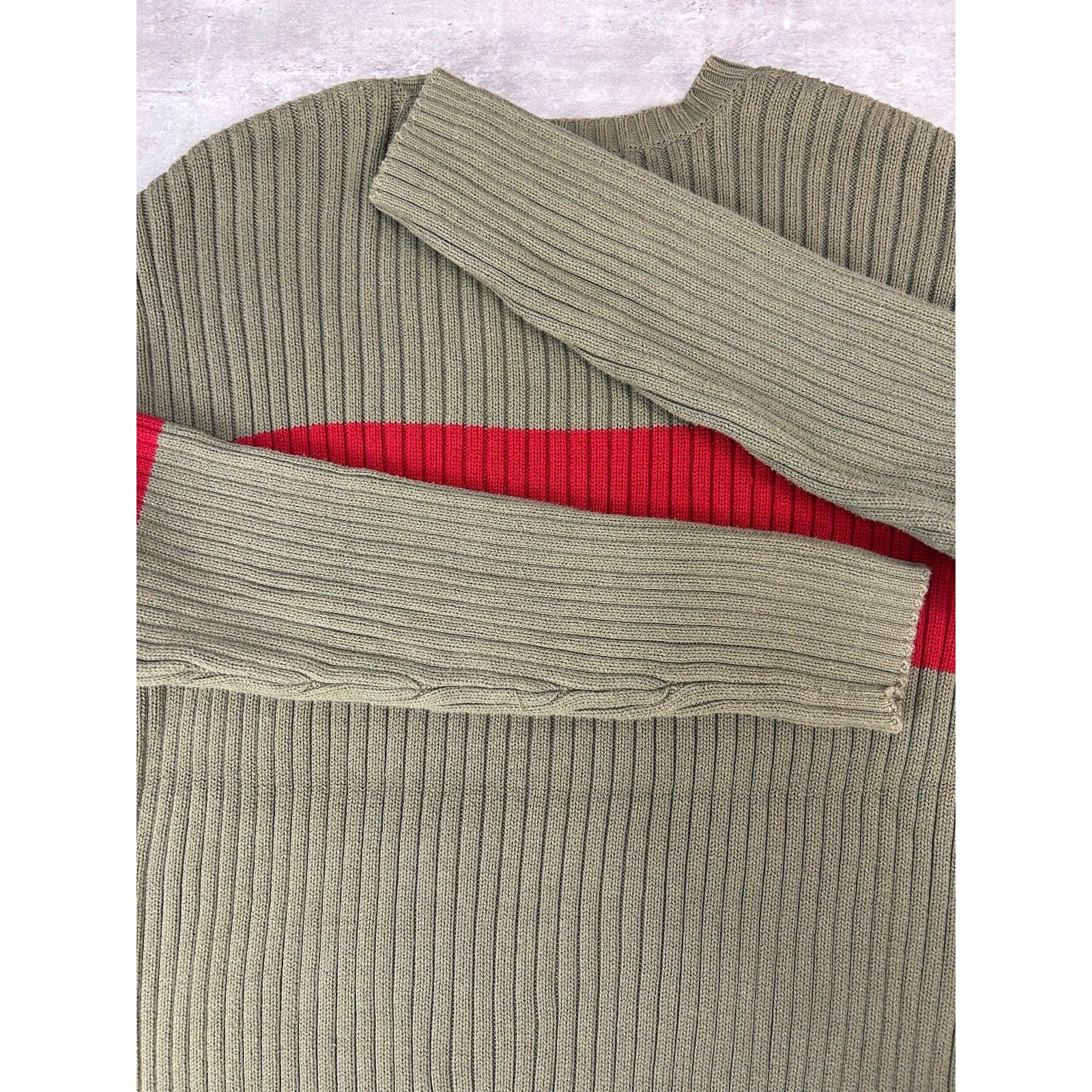 Vintage Structure Two Toned Striped Pullover Knit Sweater Size XL