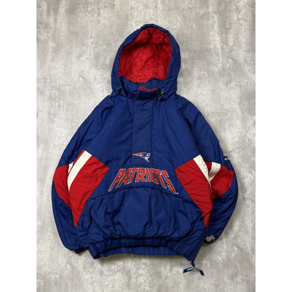 Vintage 90s New England Patriots NFL Starter 1/2 Zip Pullover Jacket Size XL