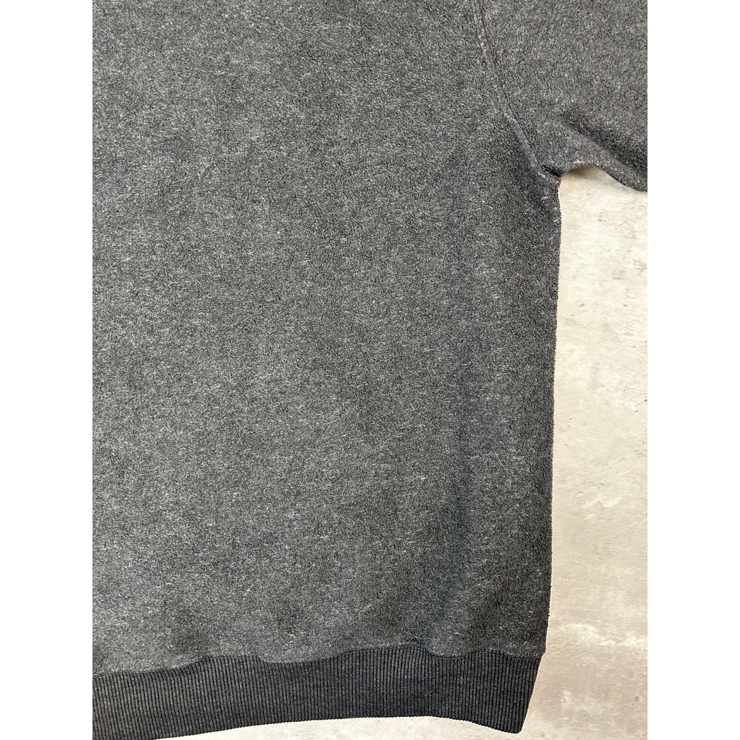 Vintage BUM Equipment Embroidered Spellout Hooded Sweatshirt Size Large Gray