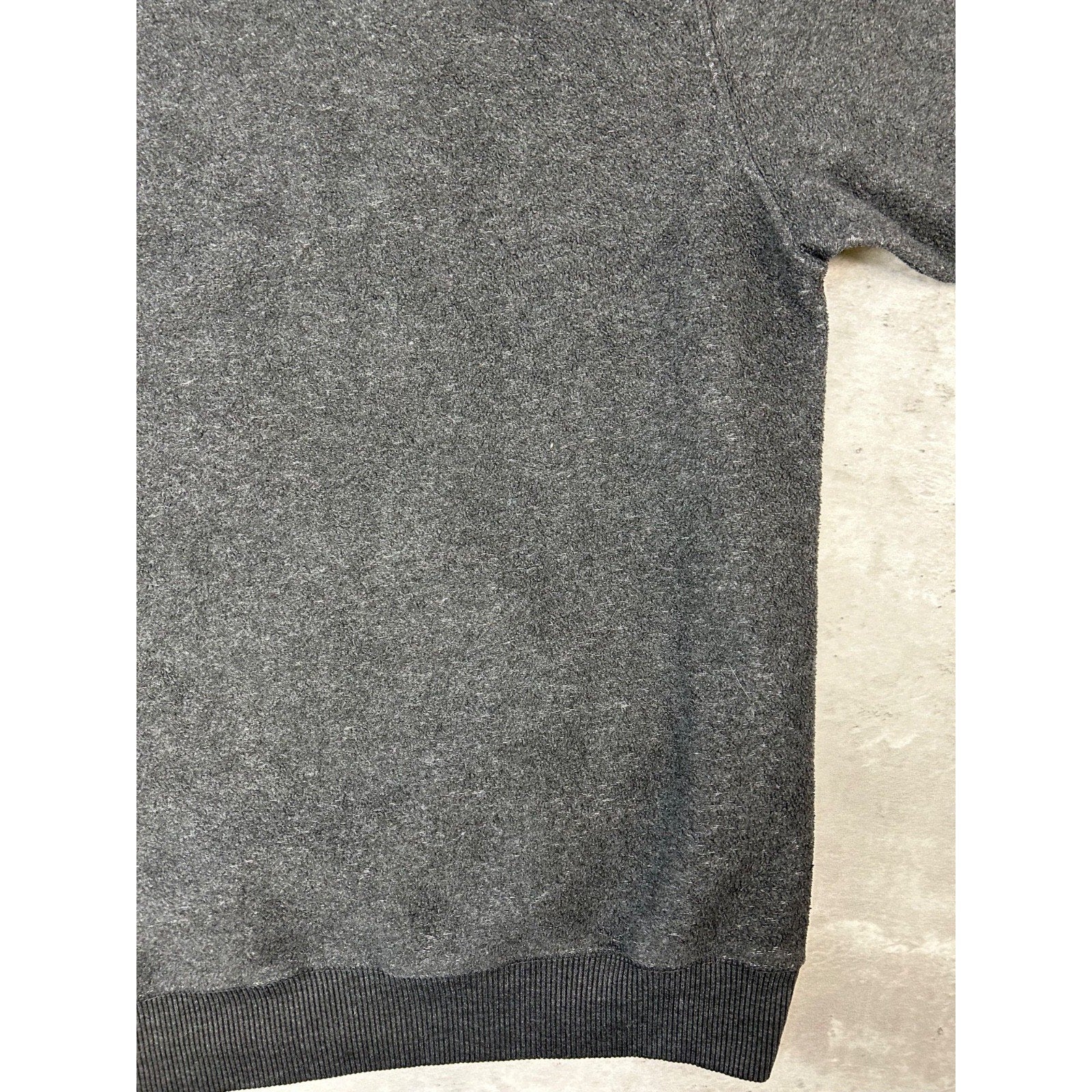 Vintage BUM Equipment Embroidered Spellout Hooded Sweatshirt Size Large Gray