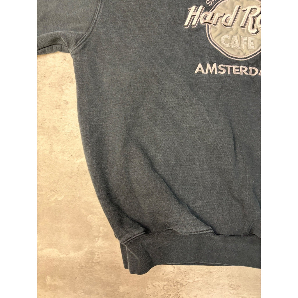 Vintage 90s Hard Rock Cafe Amsterdam Embroidered Destination Sweatshirt Sz Large
