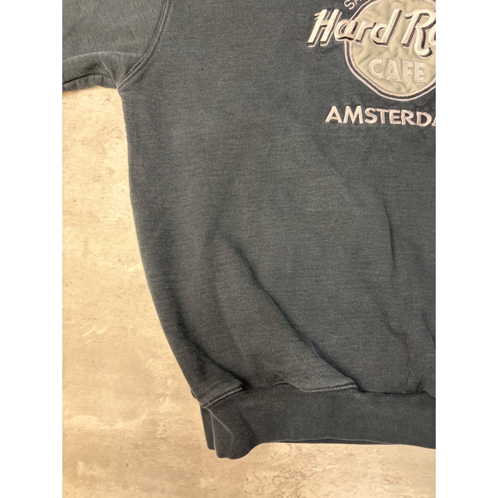 Vintage 90s Hard Rock Cafe Amsterdam Embroidered Destination Sweatshirt Sz Large