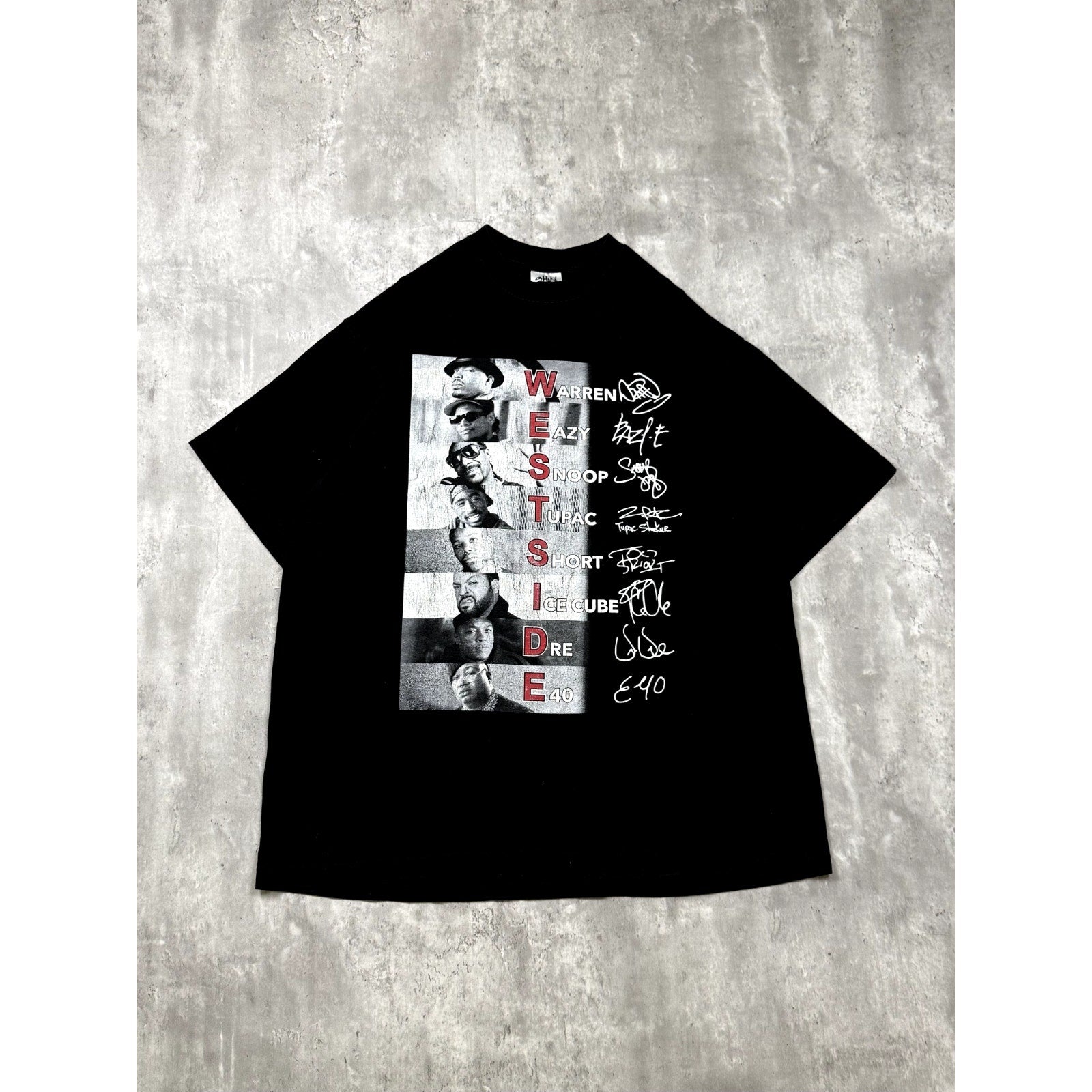 Vintage Westside Rapper Roster Portrait Graphic Spellout T-Shirt Size 2XL
