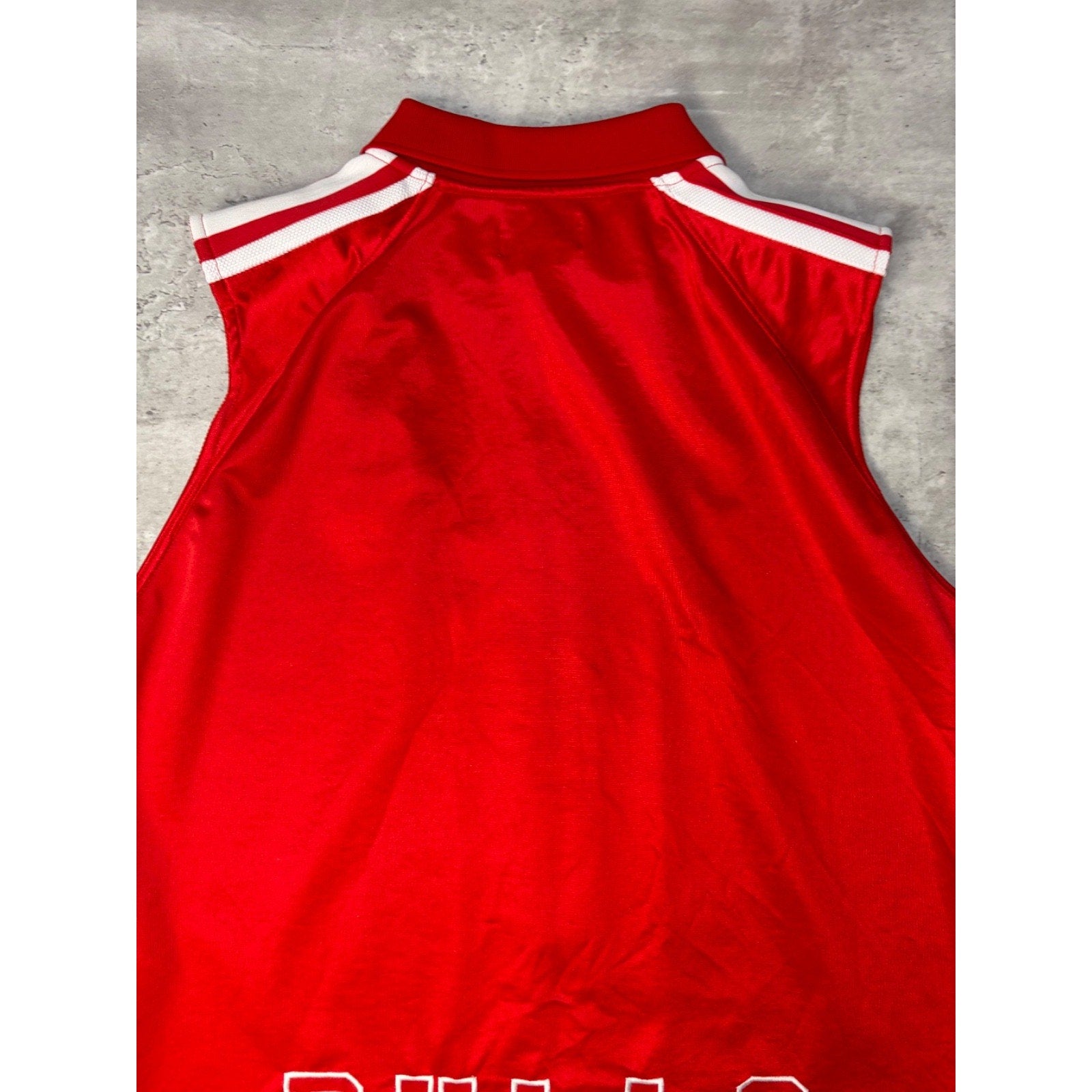 Vintage 90s Chicago Bulls NBA Full Zip Collared Warm Up Jersey Size Large