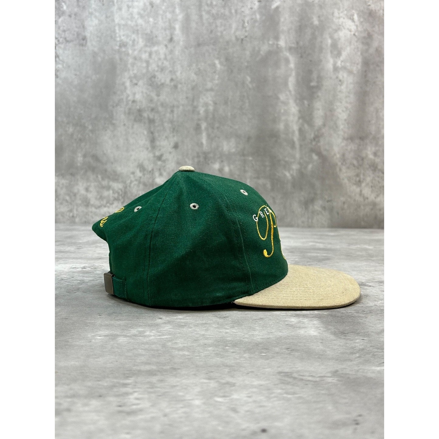Vintage 90s Green Bay Packers NFL Embroidered Spellout Strapback Hat OSFA