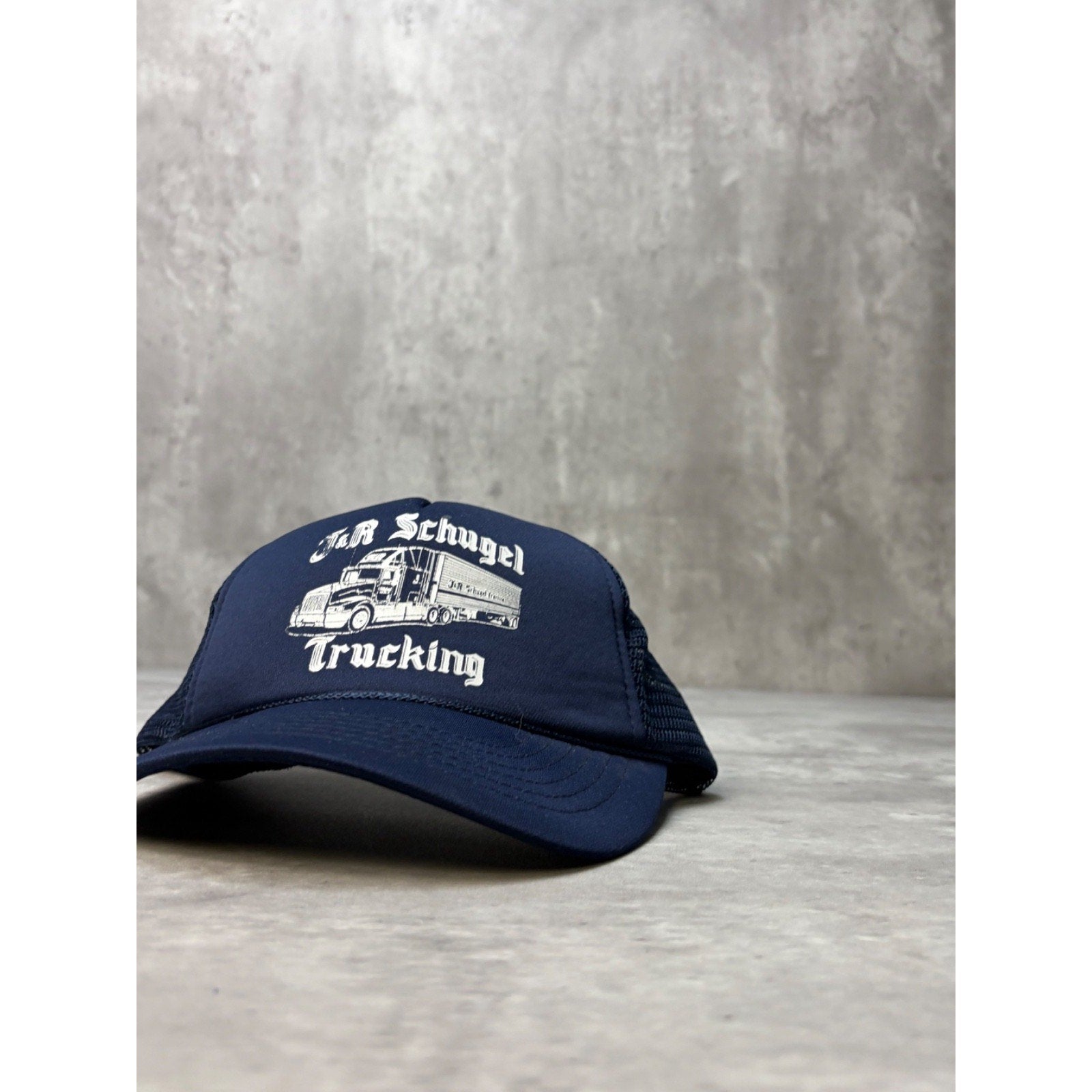 Vintage J&R Schugel Trucking Graphic Trucker Snapback Hat OSFA