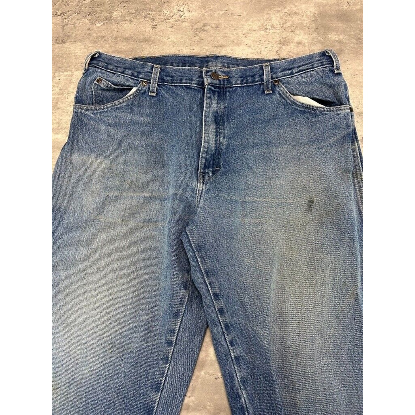Vintage Dickies Medium Wash Denim Workwear Pants Size 38 Blue
