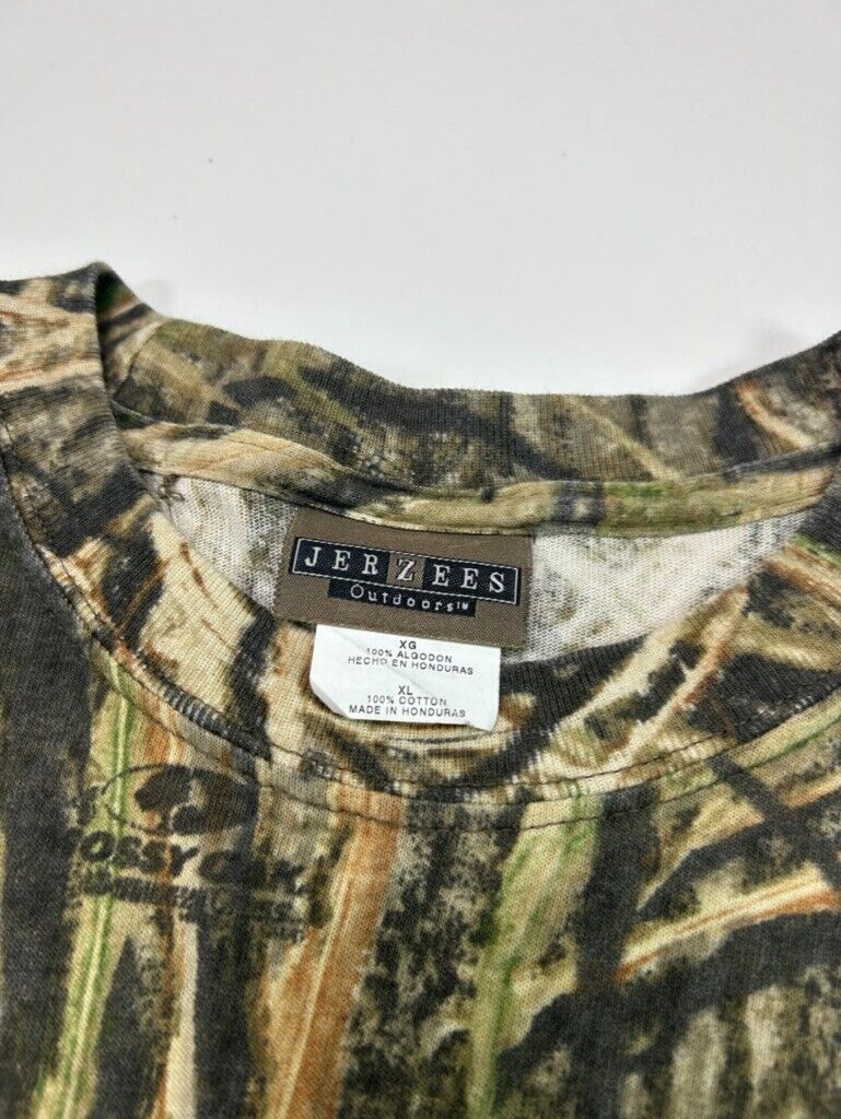 Vintage Jerzees Outdoors Mossy Oak Reed Camo Hunting Longsleeve Size XL