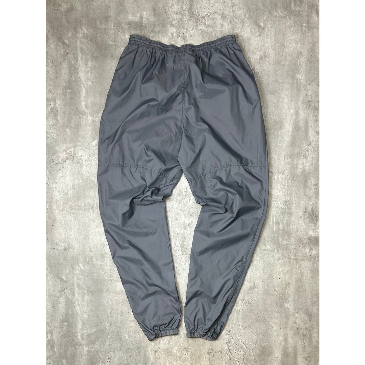 Vintage 80s/90s Nike Tonal Embroidered Nylon Track Pants Size XL Gray
