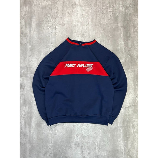Vintage 90s Detroit Red Wings NHL Embroidered Spellout Sweatshirt Size Large