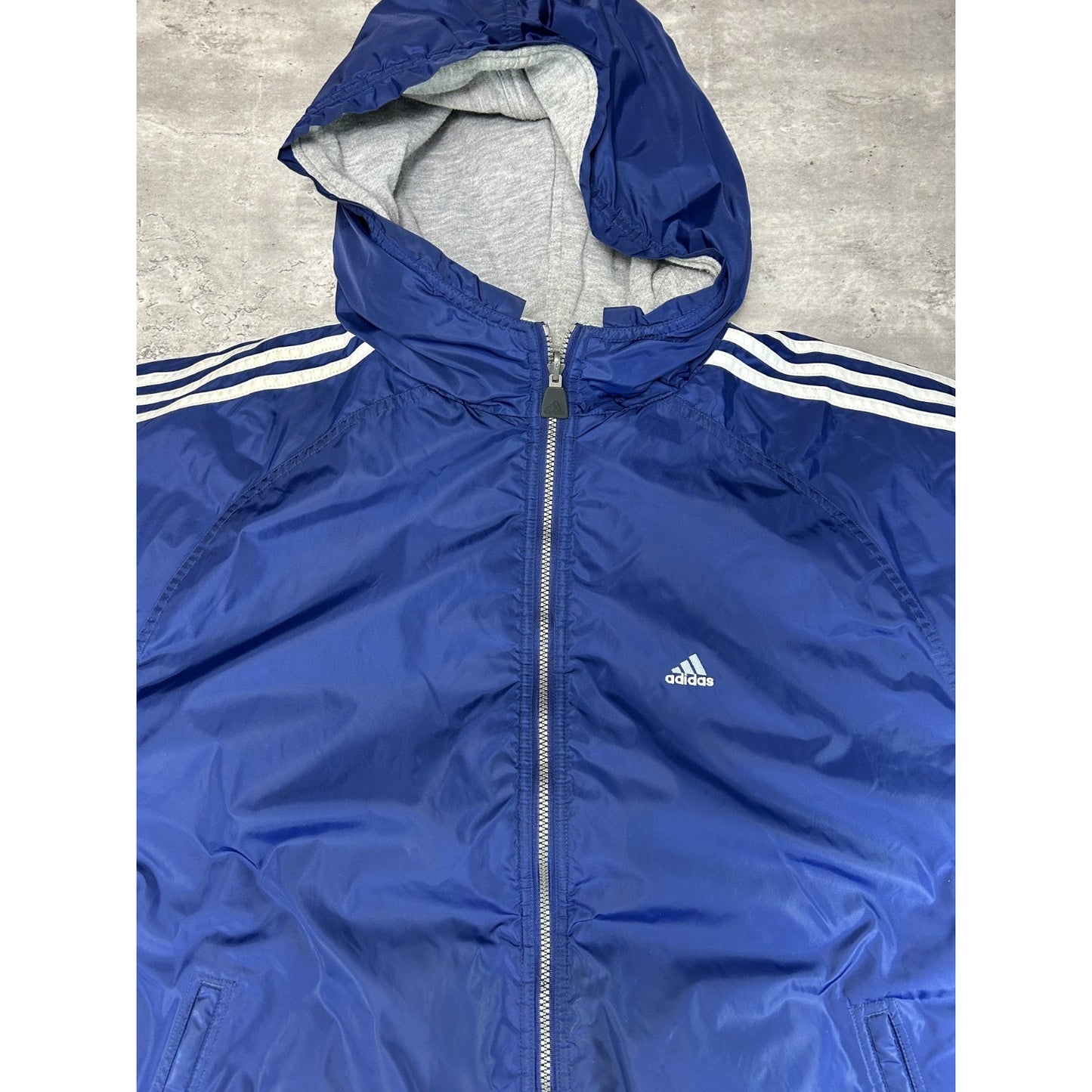 Vintage 2000s Adidas Embroidered Logo Full Zip Insulated Hooded Jacket Size 2XL