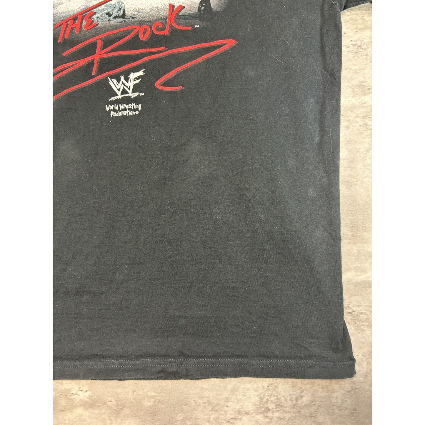Vintage 1999 WWF The Rock Layin' The Smack Down Wrestling T-Shirt Size XL