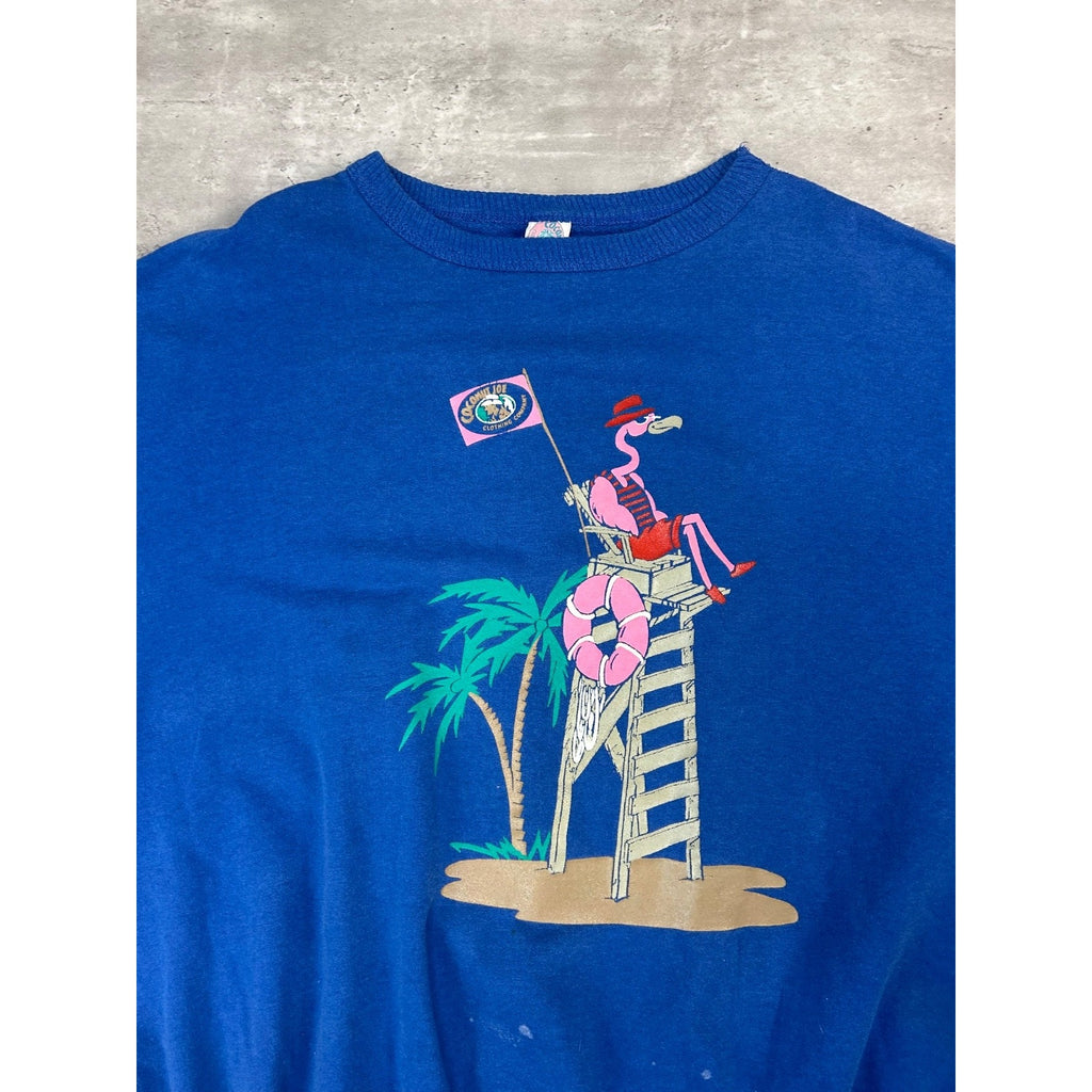 Vintage 80s/90s Flamingo Lifeguard Cartoon Graphic Sweatshirt Size XL