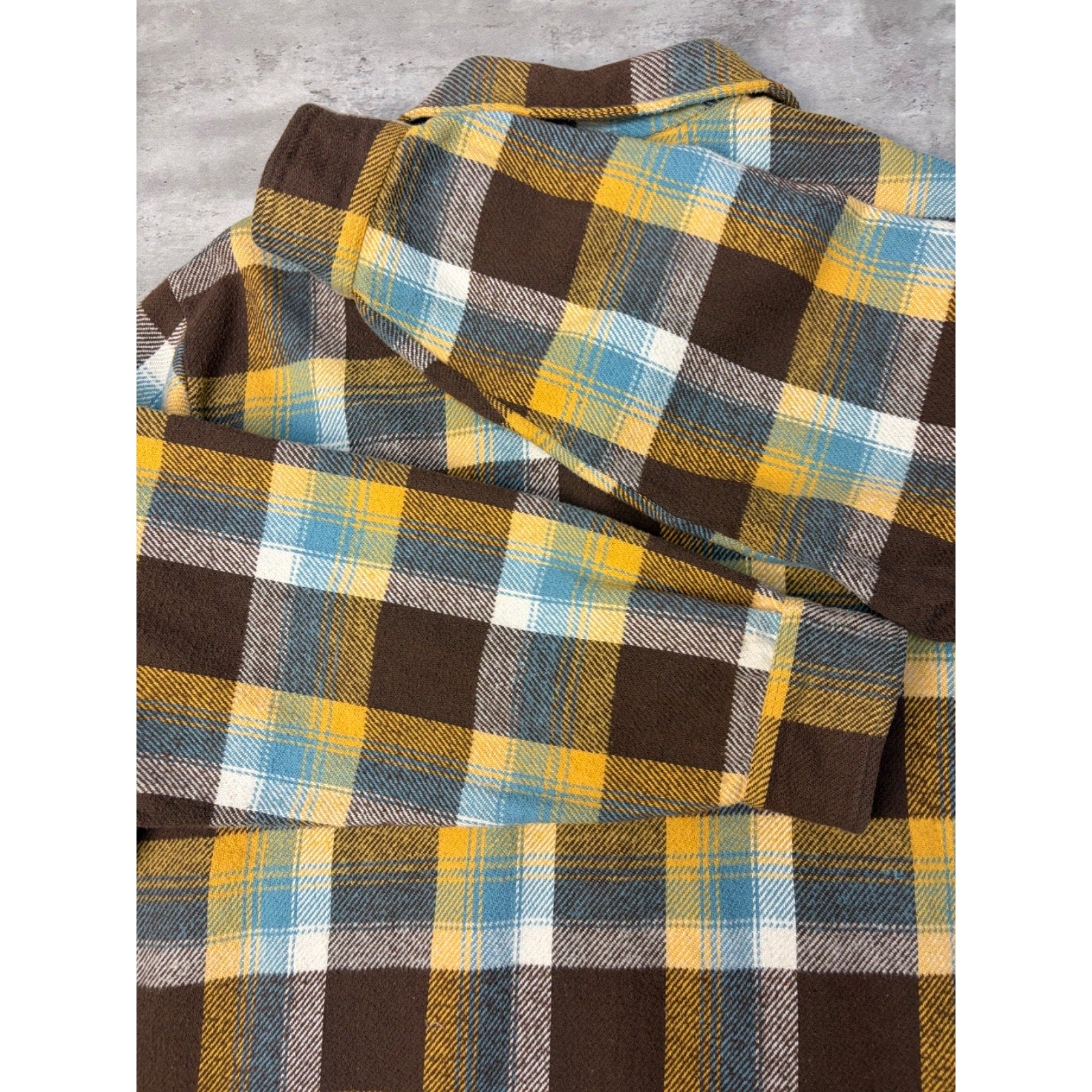 VTG 80s Big Mac Plaid Double Pocket Flannel Long Sleeve Button Up Shirt Size XLT