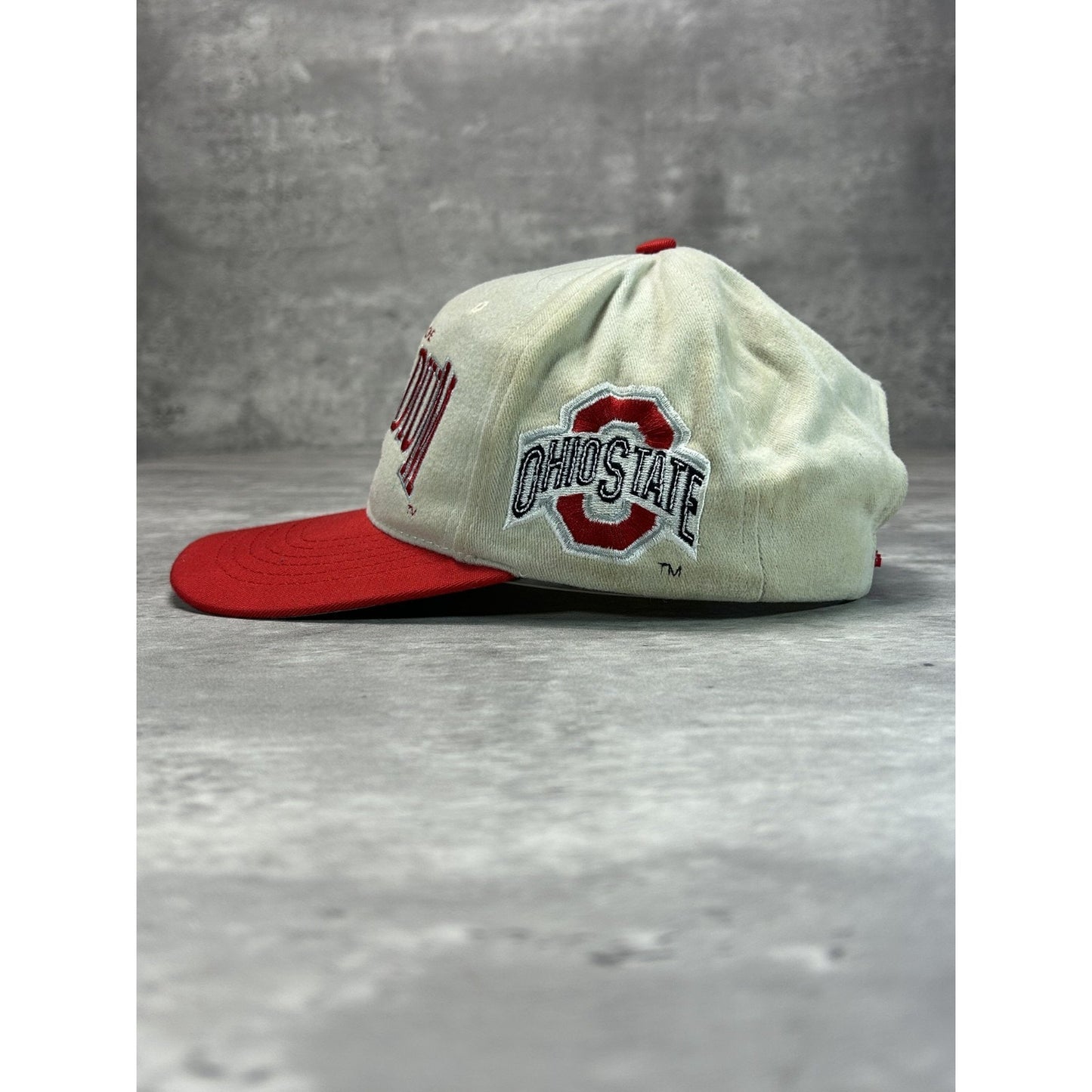 Vintage 90s Ohio Stadium NCAA Buckeyes Embroidered Spellout Snapback Hat OSFA
