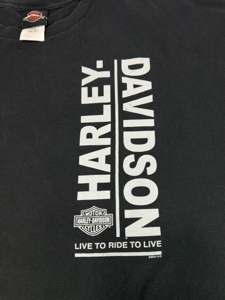 Harley Davidson Mariana Islands Graphic Spellout T-Shirt Size 2XL Black