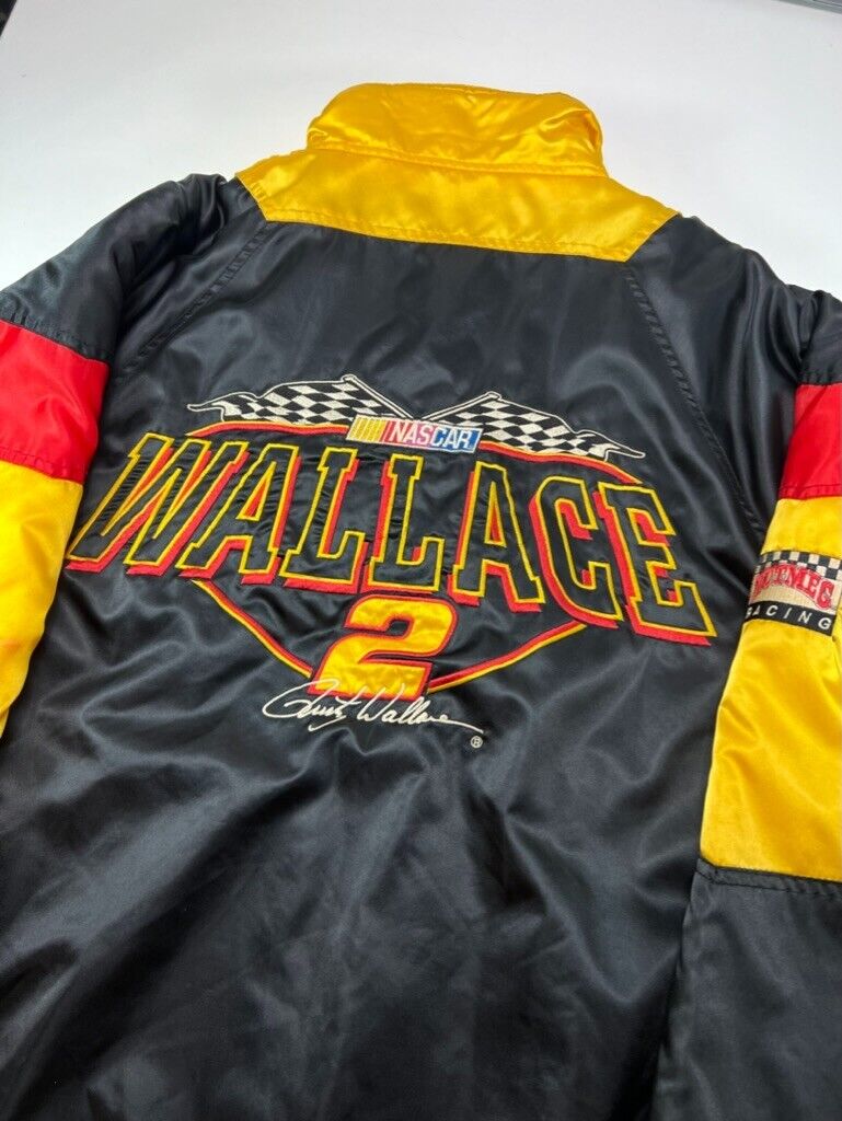 Vintage 90s Rusty Wallace #2 Nascar Embroidered Insulated Jacket Size Large