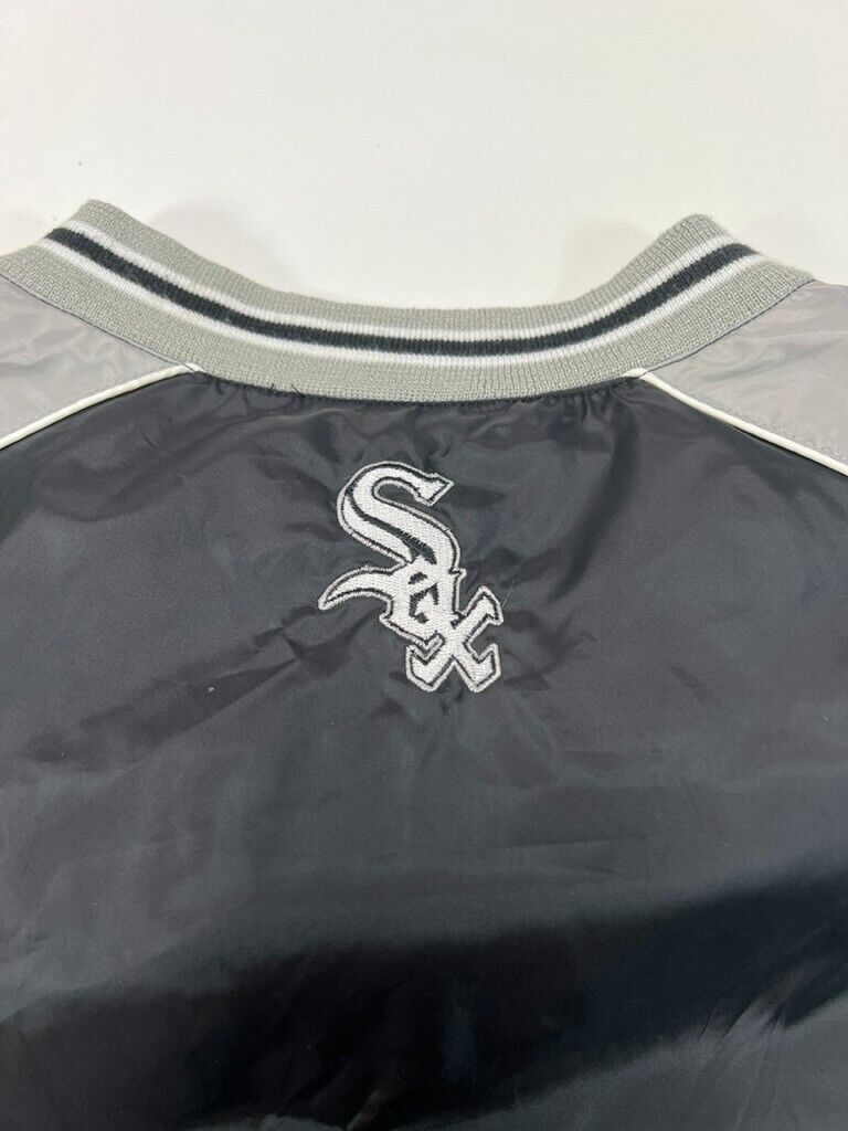 Vintage Chicago White Sox MLB Embroidered Windbreaker Jacket Size XL Black