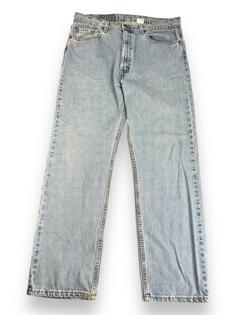 Vintage 90s Levis 505 Red Tab Regular Fit Light Wash Denim Pants Size 36W