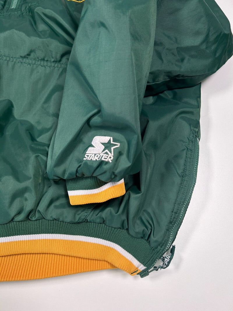 Vintage 90s Green Bay Packers Half Zip Insulated Hooded Starter Jacket Size XL