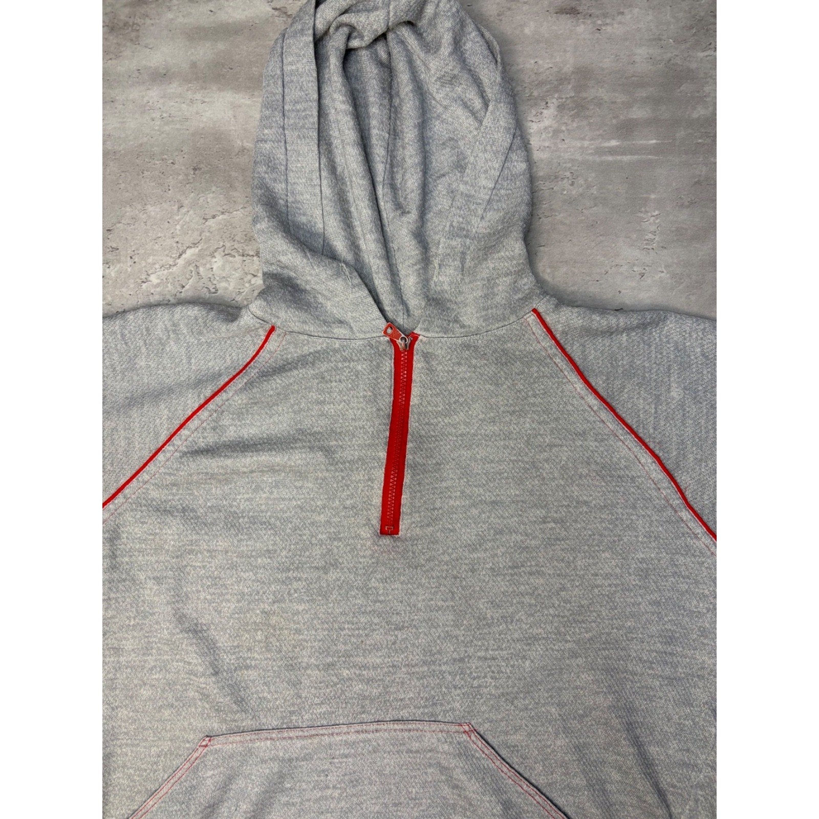 Vintage 80s Yamaha Lightweight 1/4 Zip Pullover Hooded Sweatshirt Size XL