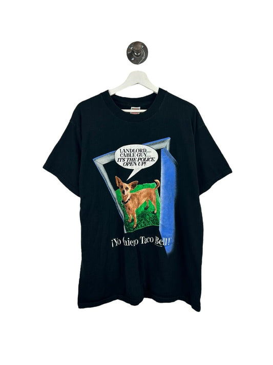 Vintage 1998 Yo Quiero Taco Bell Snack Promo T-Shirt Size XL Black 90s