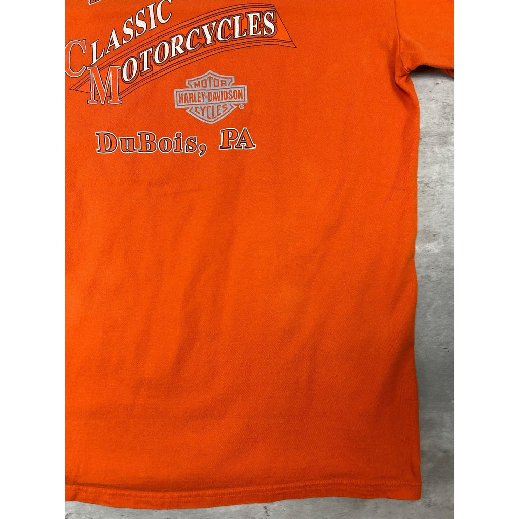 Harley Davidson Bad To The Chrome Motorcycle T-Shirt Size XL Orange