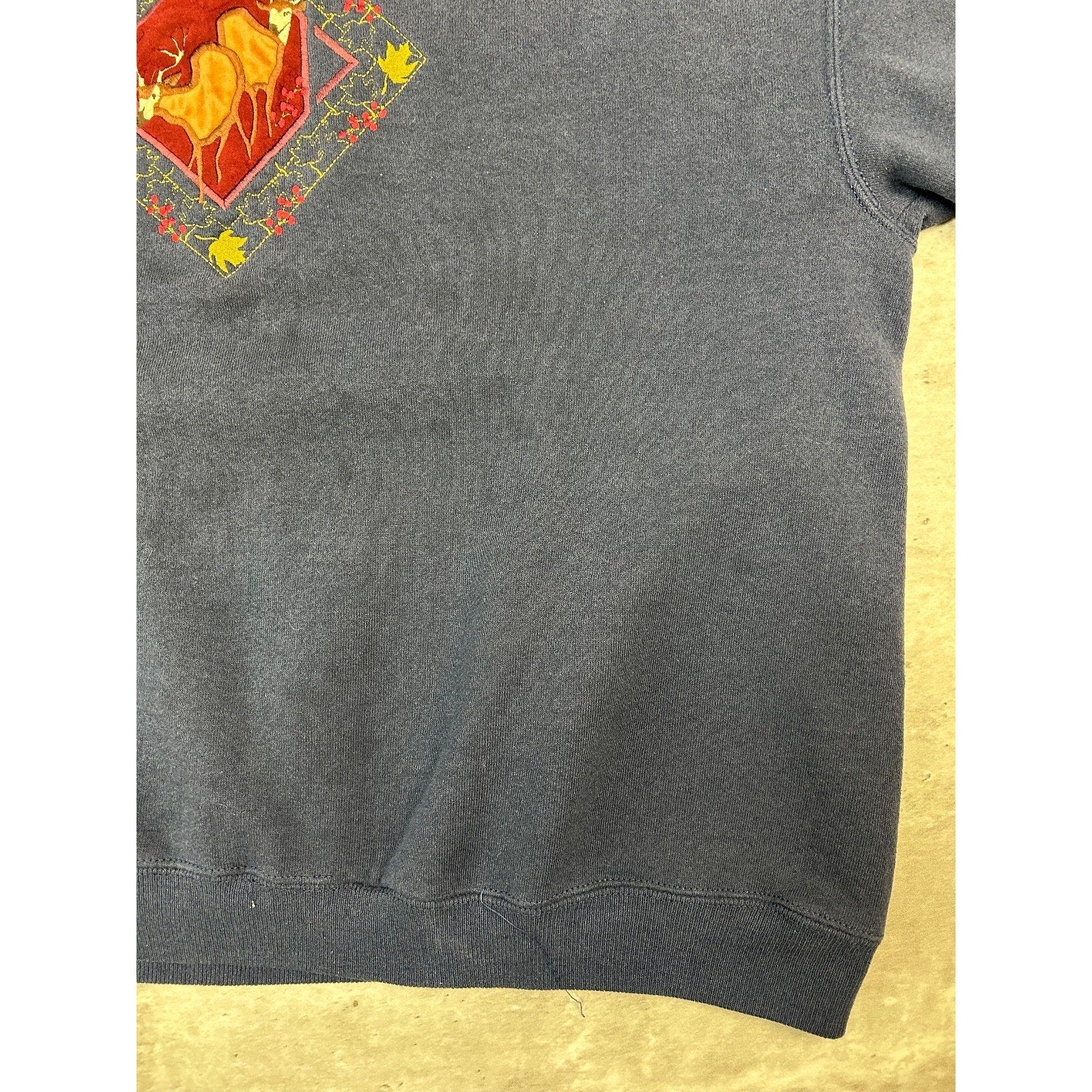 Vintage 90s Deer Nature Embroidered Pullover Animal Sweatshirt Size XL