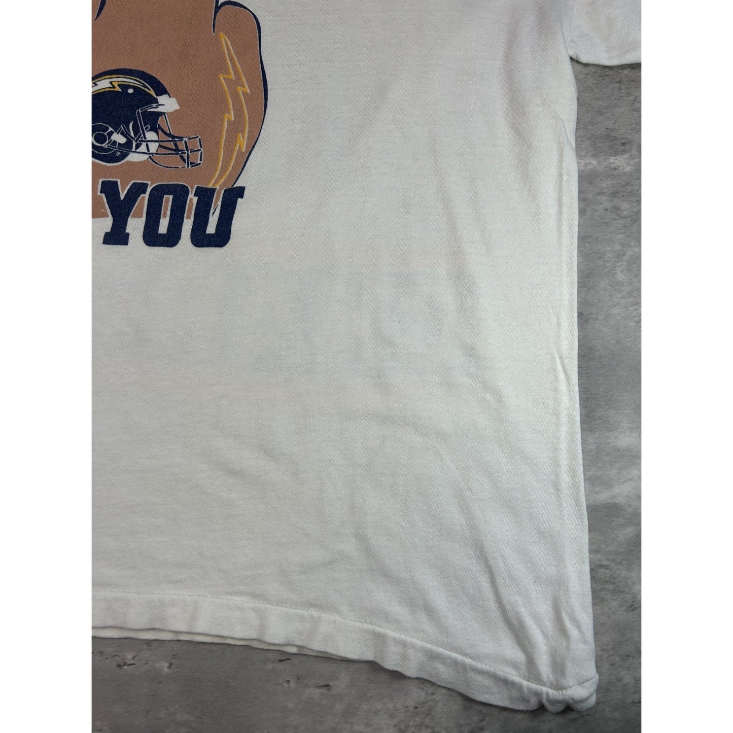 Vintage 90s San Diego Chargers NFL Helmet Graphic Football T-Shirt Size XL