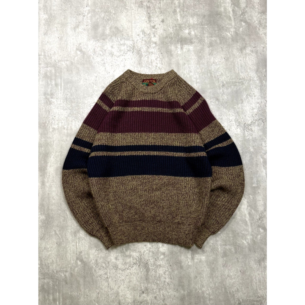 Vintage 90s Oakton Striped Pullover Knit Sweater Size Medium