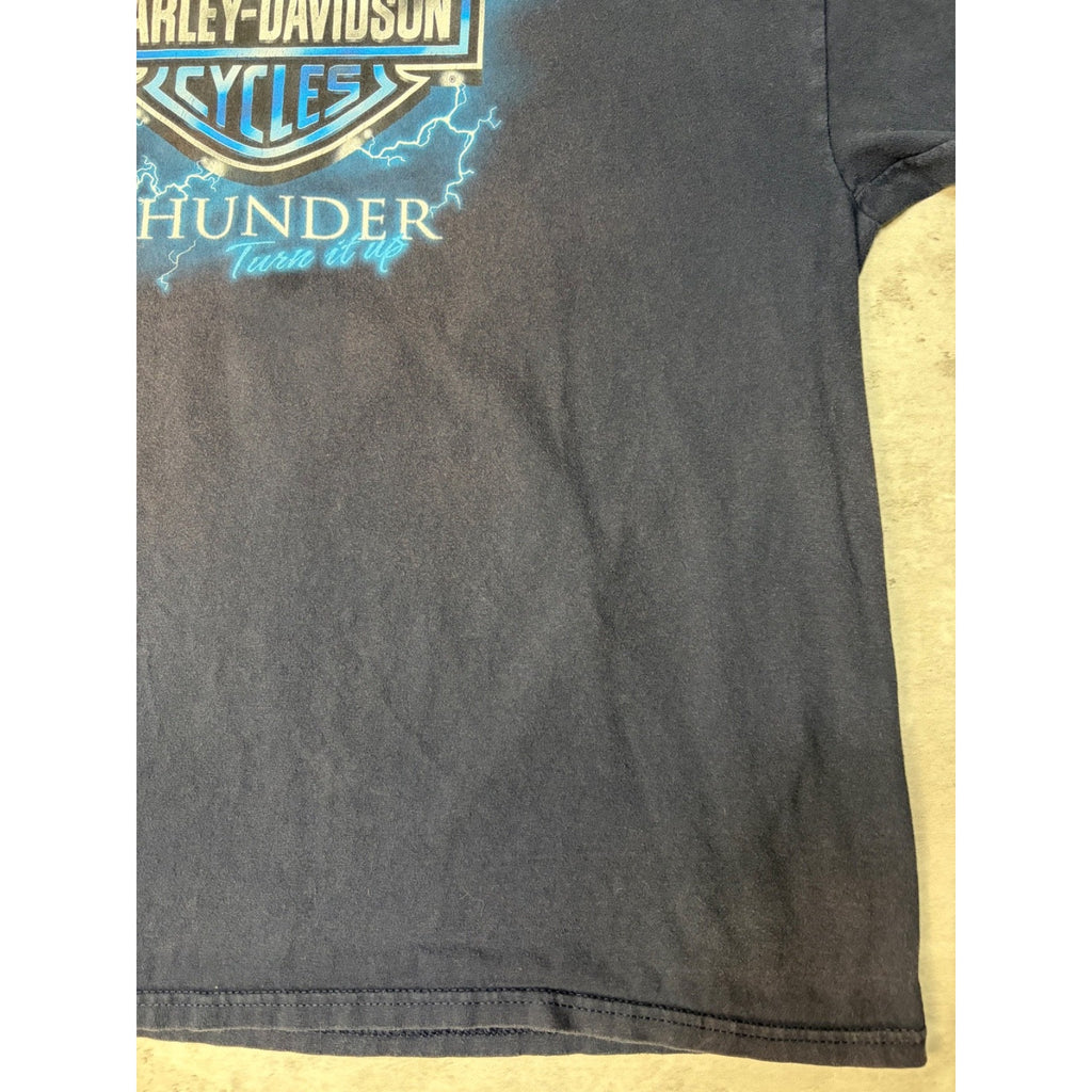 Harley Davidson Classic Logo Turn It Up Lightning Graphic T-Shirt Size 2XL