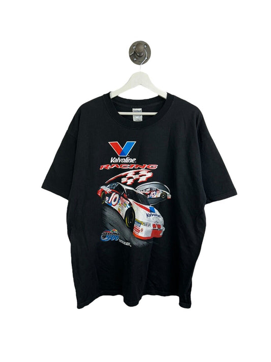 Vintage Valvoline Racing Nascar Daytona 500 Graphic T-Shirt Size Large Black