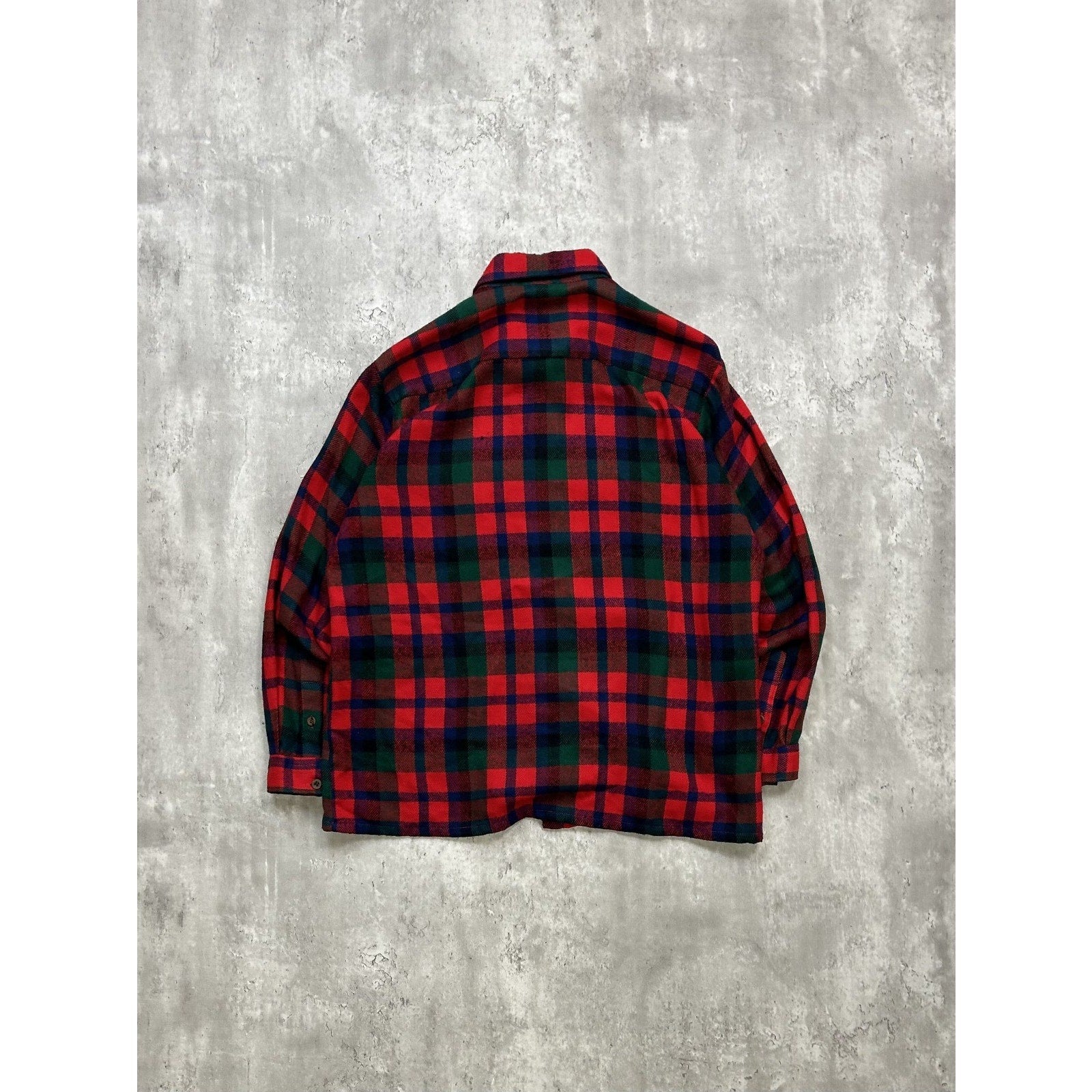 Vintage 90s Woodland Plaid Long Sleeve Double Pocket Button Up Shirt Size Large