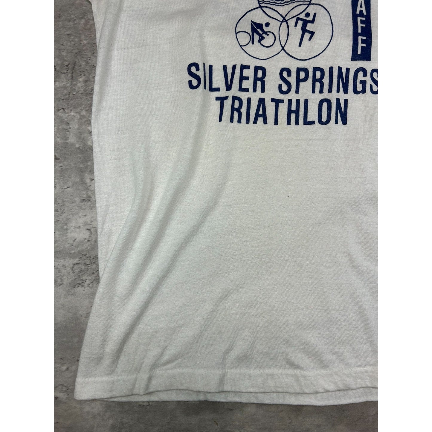 Vintage 1980s 2nd Annual Silver Springs Triathlon Ringer T-Shirt Size Small