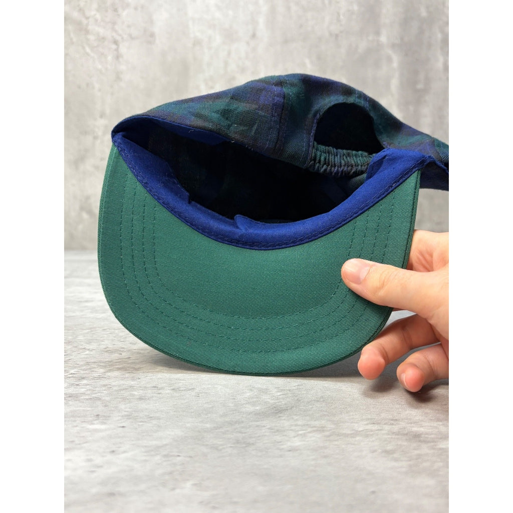 Vintage Looney Tunes Taz Embroidered Character Plaid Flexfit Hat OSFA