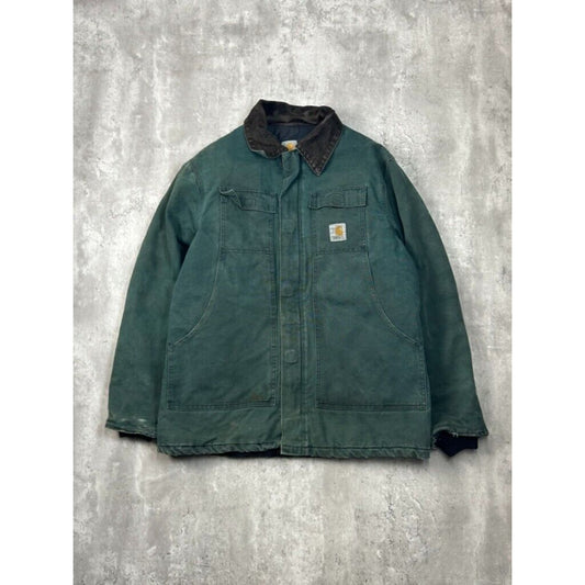 Vintage Carhartt Quilted Lined Canvas Workwear Arctic Jacket Size XL Green