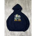 Vintage 90s Notre Dame Fighting Irish NCAA Embroidered Hooded Sweatshirt Size XL