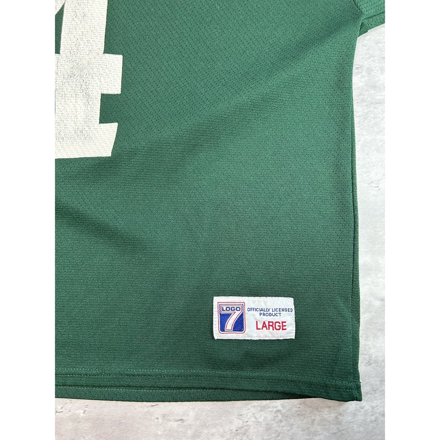 Vintage 90s Brett Favre #4 Green Bay Packers NFL Logo 7 Jersey Size Large Green