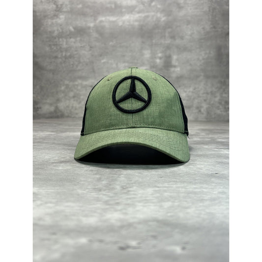 Vintage Mercedes Benz Embroidered Logo Two Tone Trucker Snapback Hat OSFA