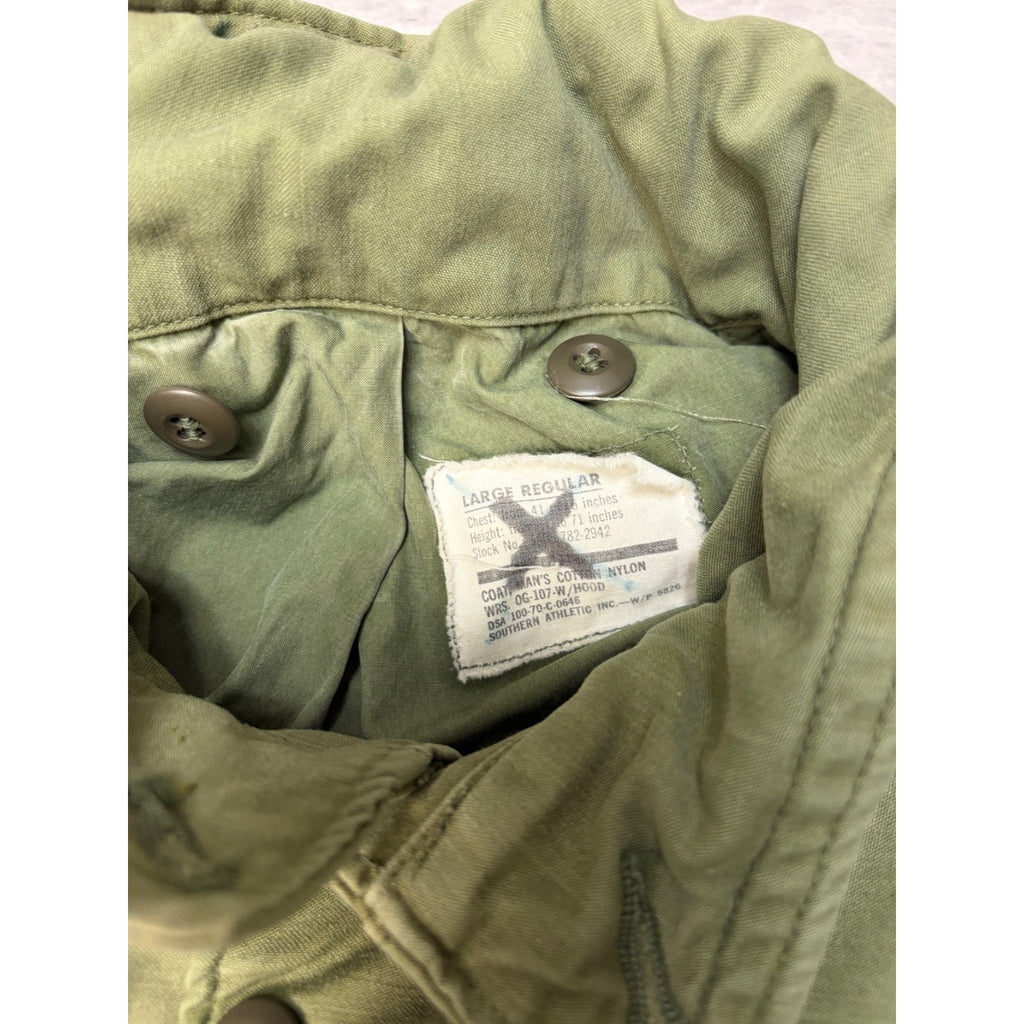 Vintage 1960s US Military M-65 Multi Pockey Long Jacket Size Large