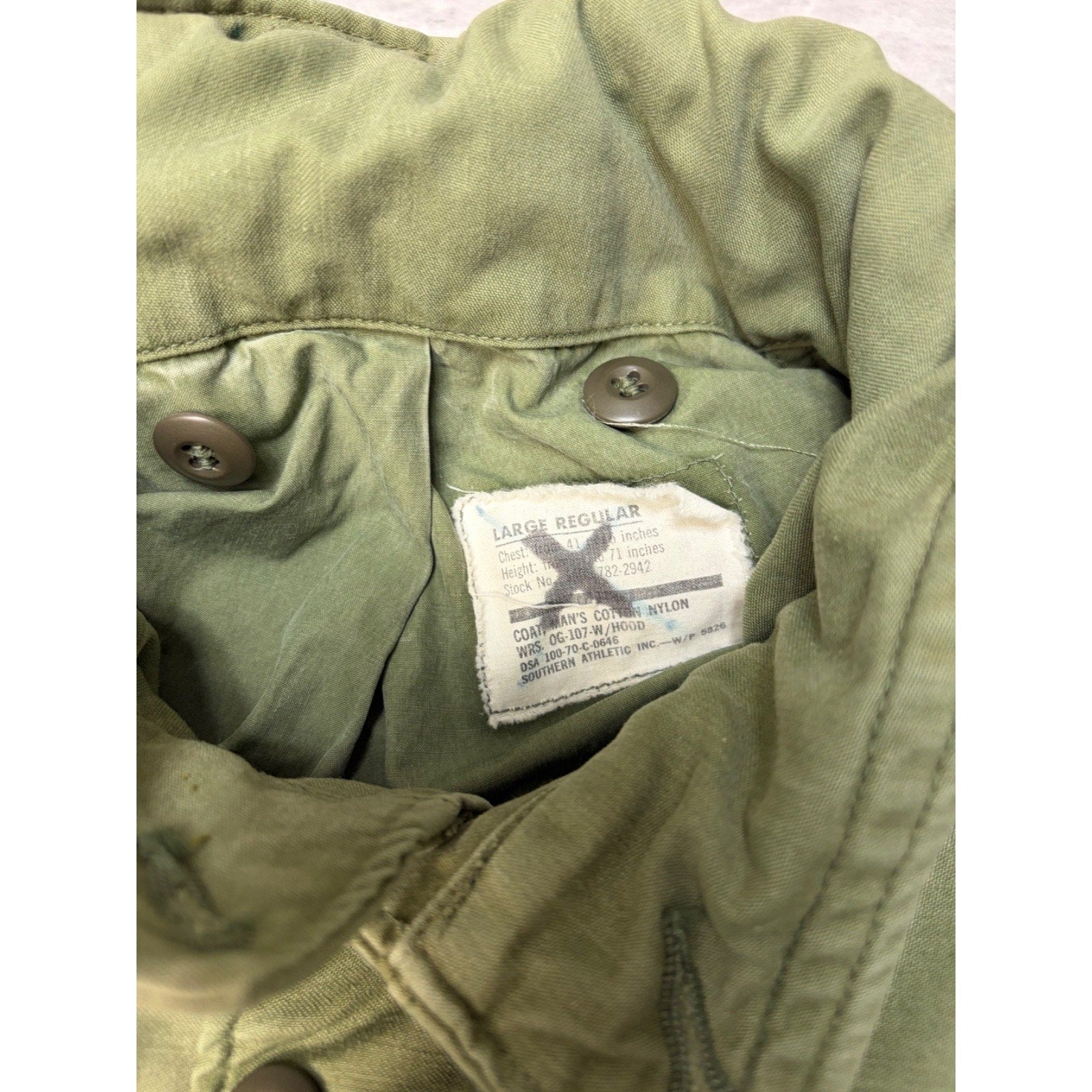 Vintage 1960s US Military M-65 Multi Pockey Long Jacket Size Large