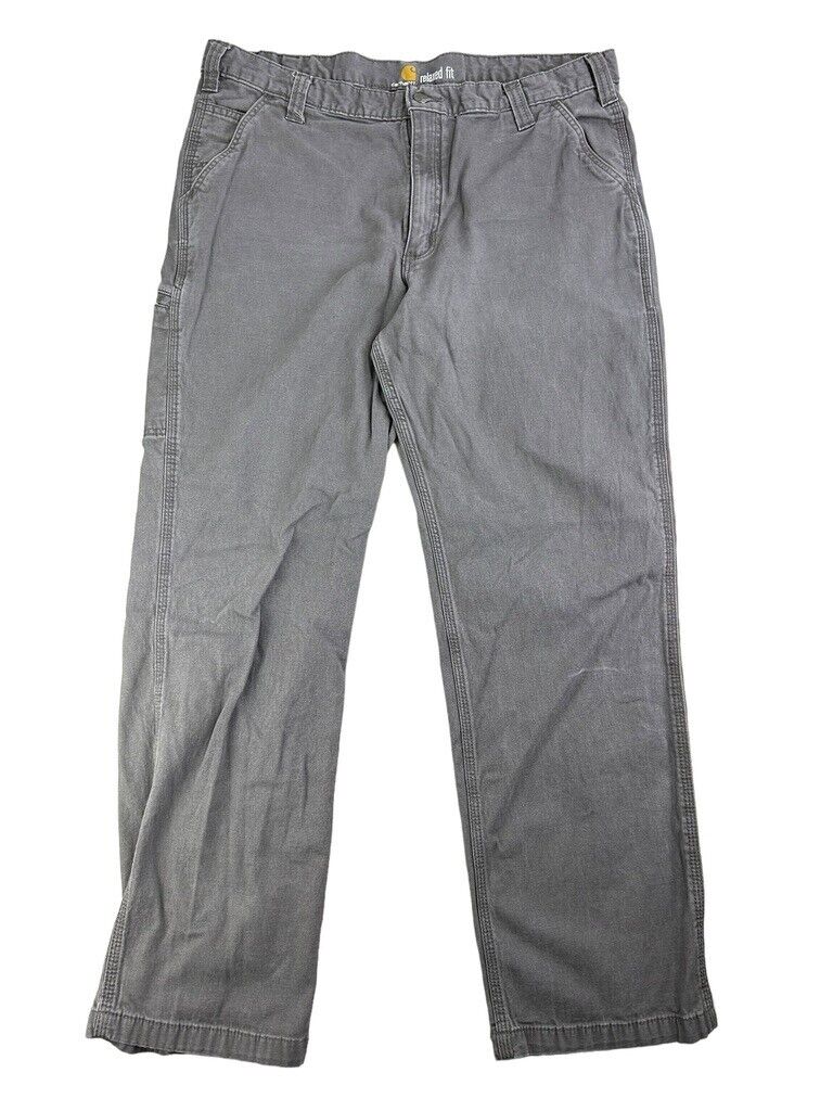 Carhartt Relaxed Fit Canvas Workwear Carpenter Pants Size 38 Gray