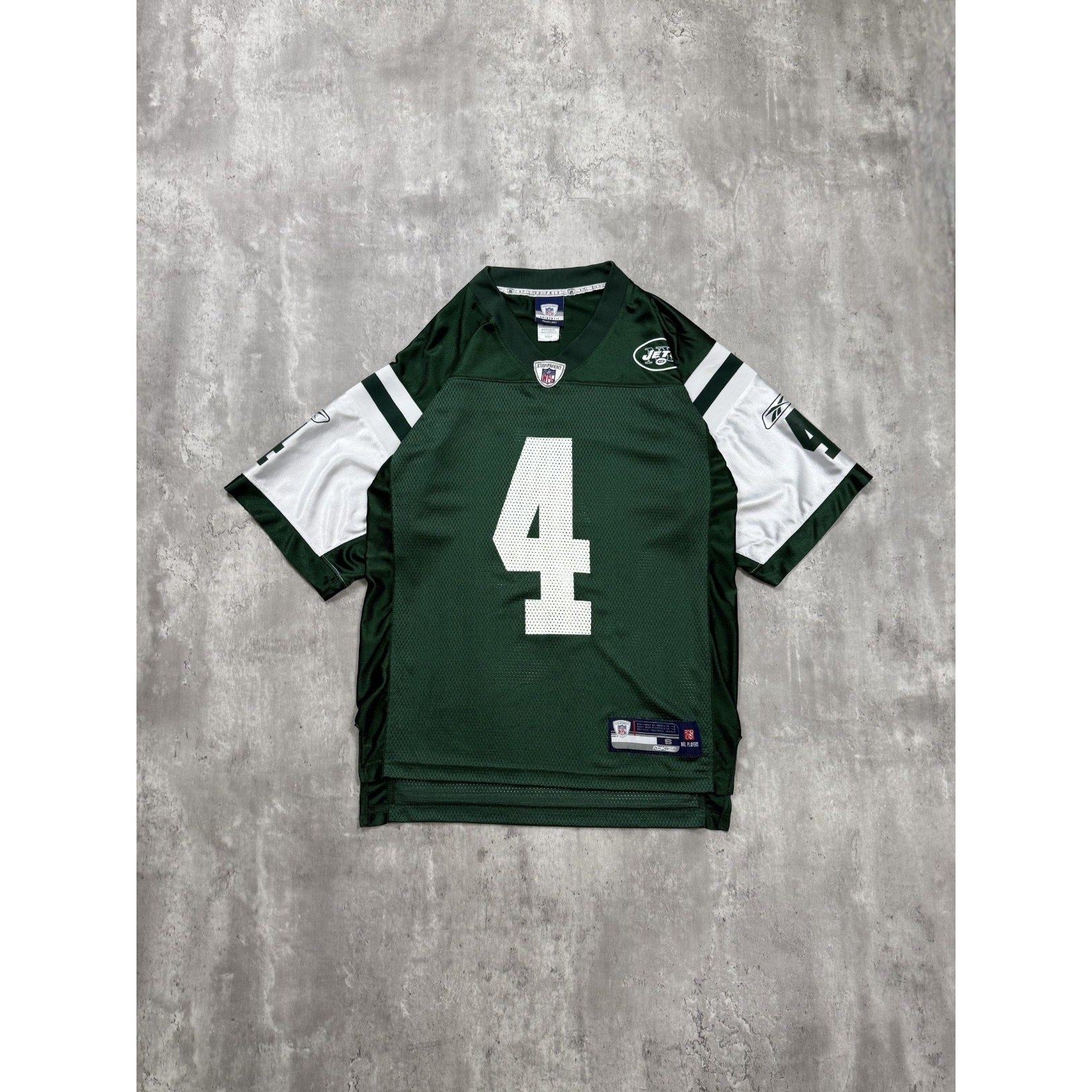 Vintage Brett Favre #4 New York Jets NFL Reebok Football Jersey Size Small