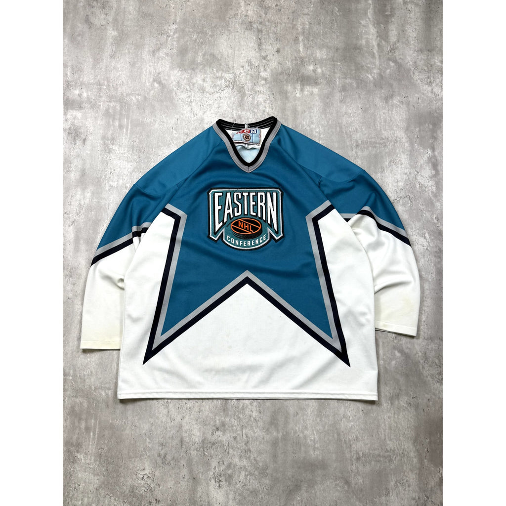 Vintage NHL Eastern Conference Embroidered Graphic CCM Hockey Jersey Size XL