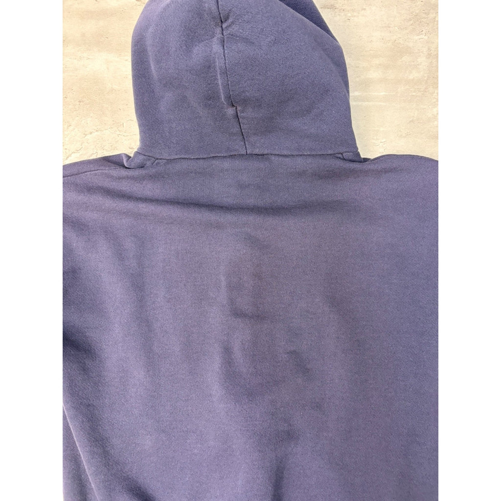 Vintage 90s Discus Athletic Blank Full Zip Navy Hooded Sweatshirt Size Medium