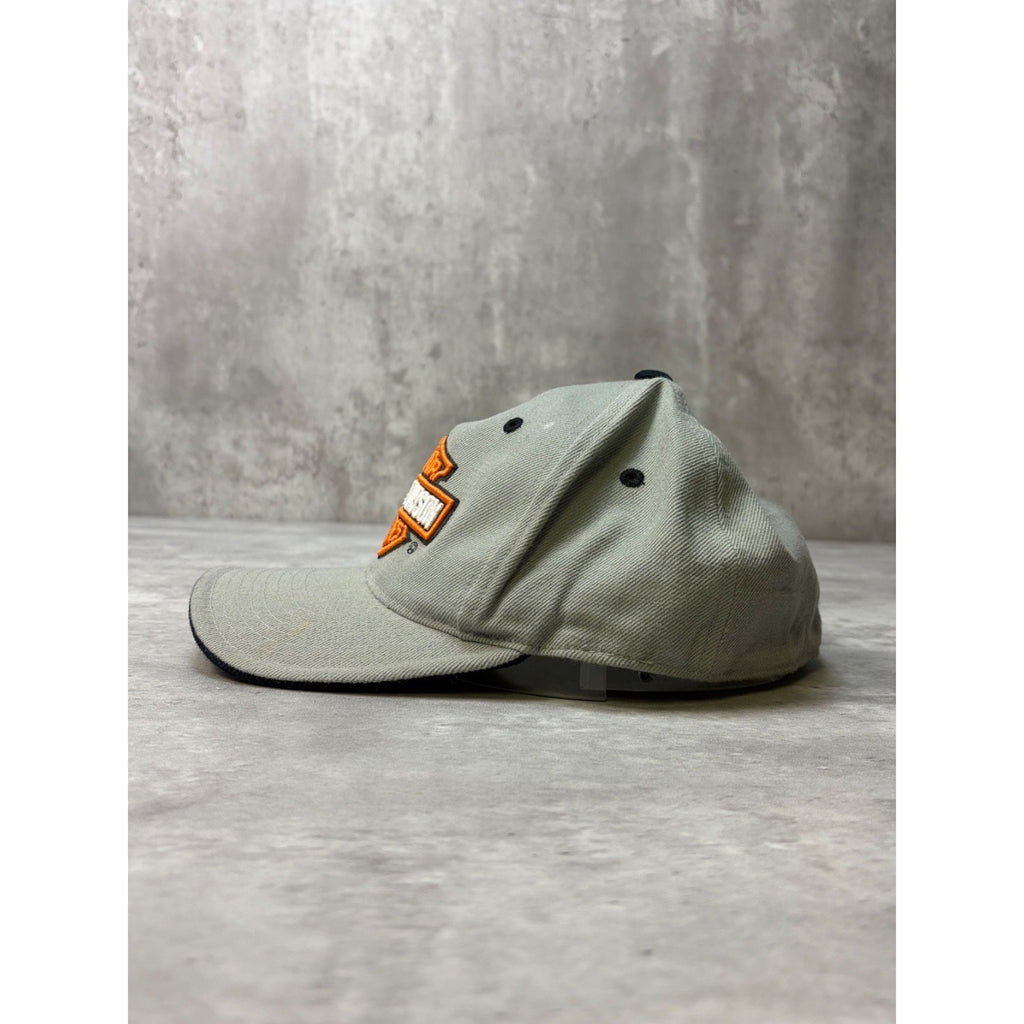 Vintage Harley Davidson Embroidered Classic Logo Gray Fitted Hat Size 7 1/4