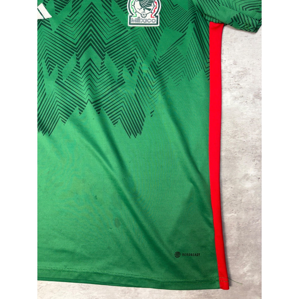 Vintage Mexico Adidas Soccer Green Jersey Size Large