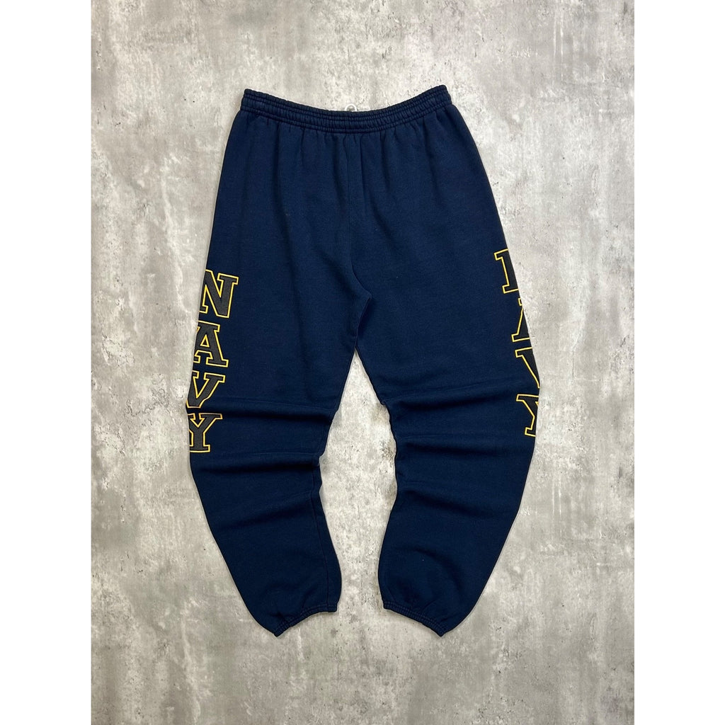 Vintage 80s/90s US NAVY Military Graphic Spellout Sweat Pants Size Large